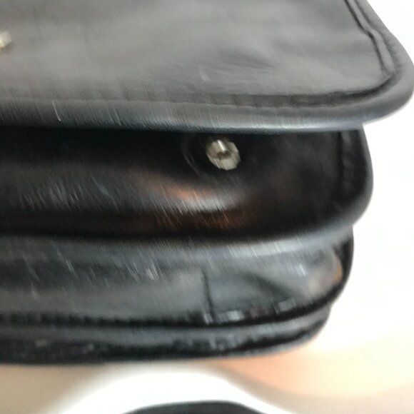 Tuscany Leather Mens Black Leather Crossbody Bag Handmade Italy Adjustable 9X11 - Picture 10 of 12